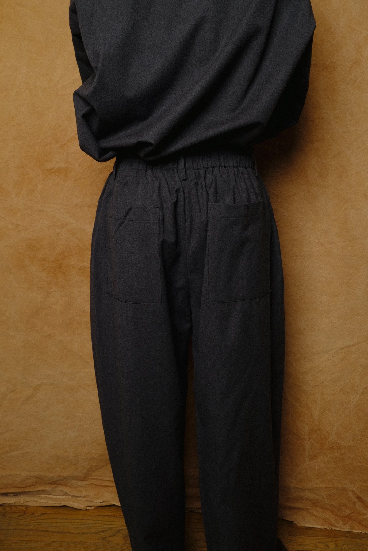 wool trousers in dark gray