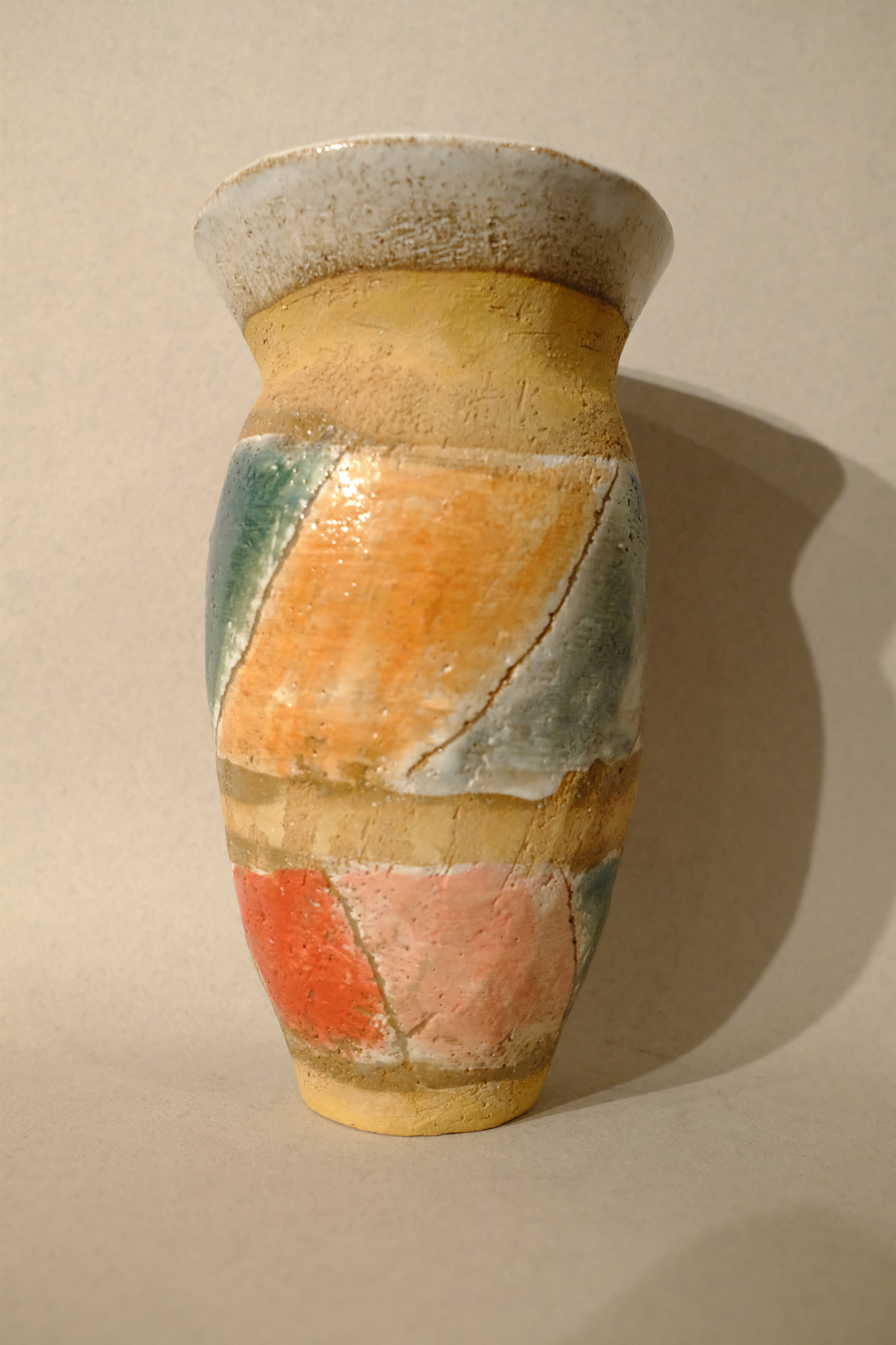 tall striped vase