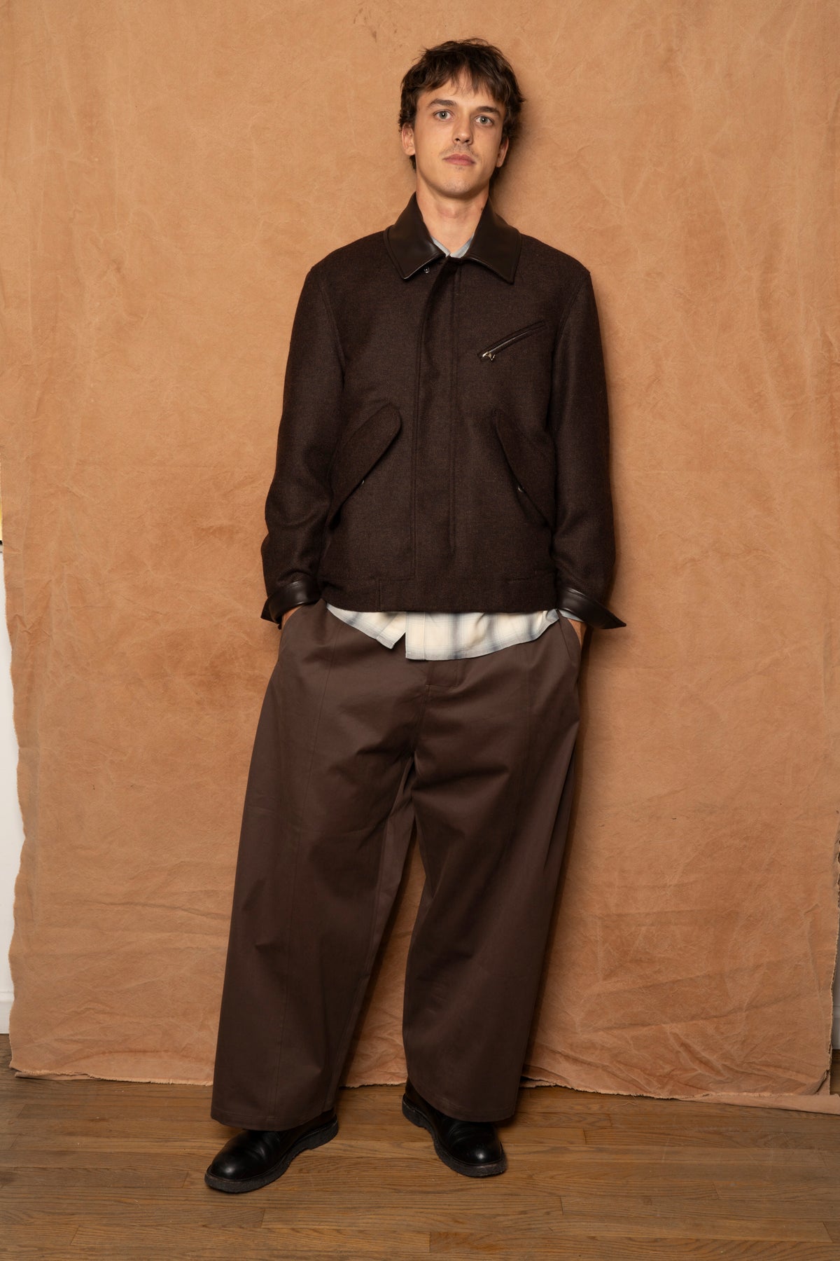 painter jacket in mocha brown