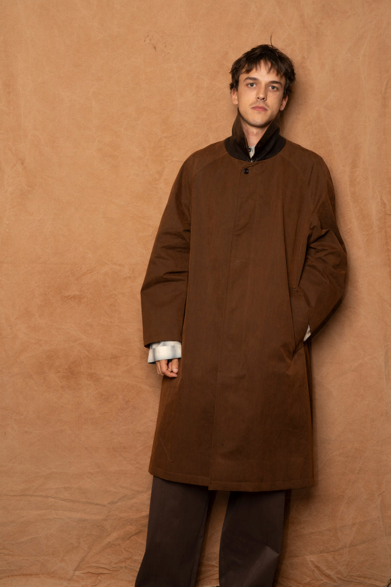 westminster overcoat in bark brown