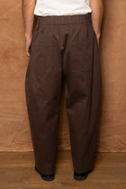 welt trouser in brown cotton drill