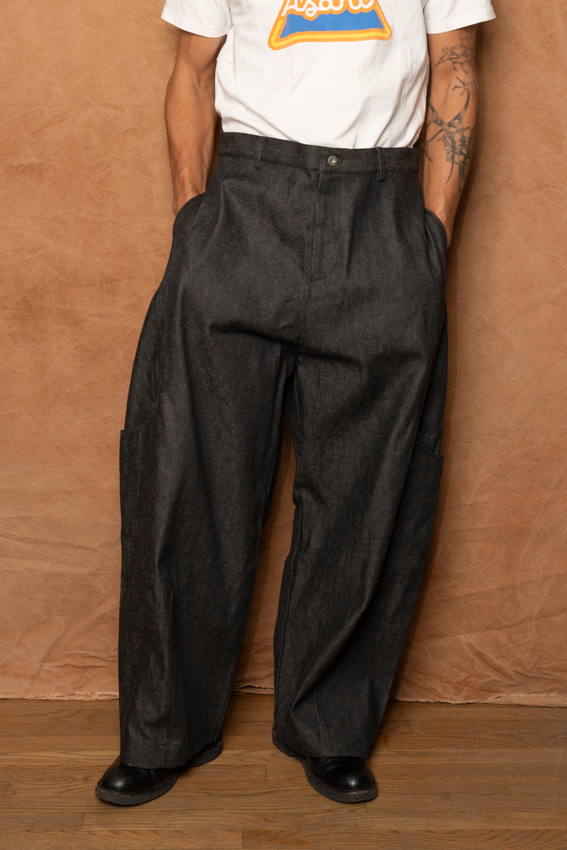 malay trouser in raw black