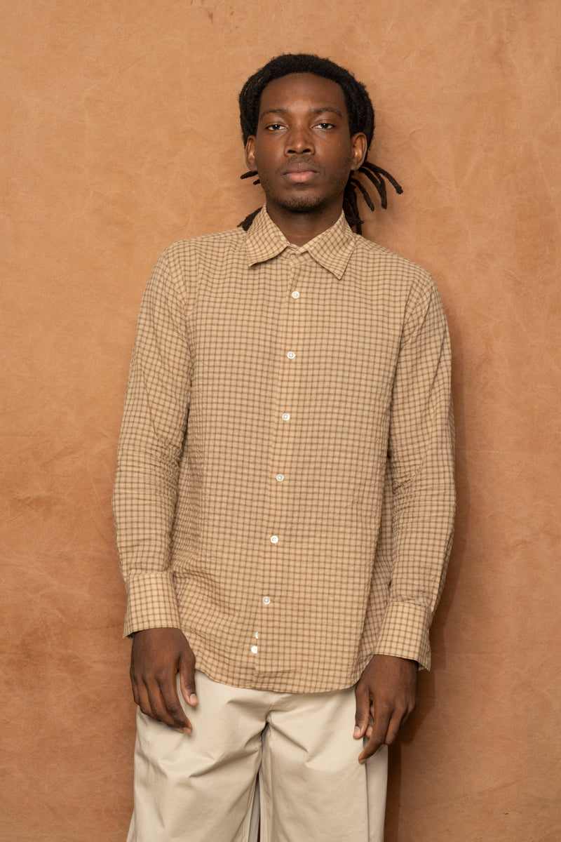 business shirt in cedar check