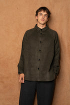 sh-108 in ash green wool cotton silk camel