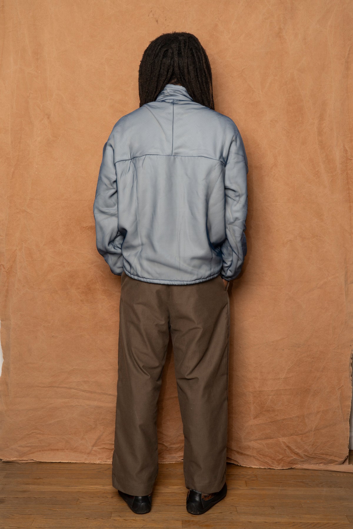 mirage quarter zip in ice ripstop nylon & double sided fleece