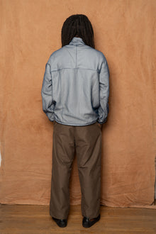 mirage quarter zip in ice ripstop nylon & double sided fleece