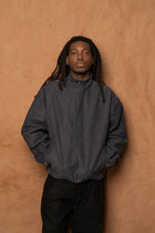 house blouson in concrete cotton moleskin