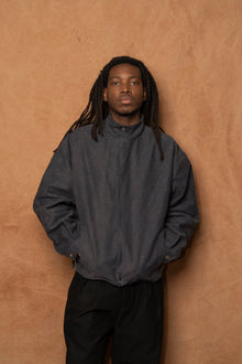 house blouson in concrete cotton moleskin