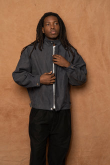 house blouson in concrete cotton moleskin