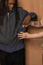 house blouson in concrete cotton moleskin