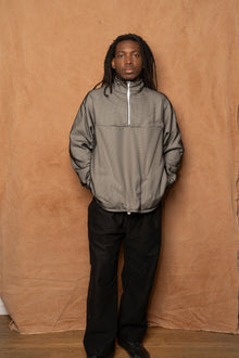 mirage quarter zip in smoke ripstop nylon & double sided fleece