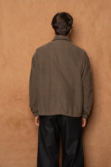 norte jacket in olive cotton suede