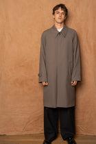 balmacaan in mushroom water repellent wool