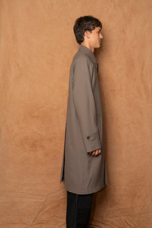 balmacaan in mushroom water repellent wool