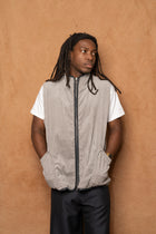 wrap vest in steel cotton corduroy