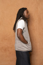 wrap vest in steel cotton corduroy