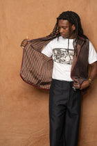 wrap vest in brown cotton corduroy