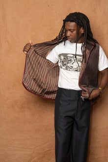 wrap vest in brown cotton corduroy