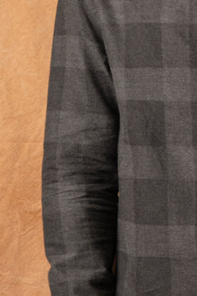 khumbu shirt in grey cotton/yak check