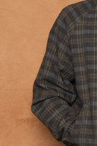 stensholt cotton wool check blouson in charcoal grey
