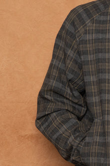 stensholt cotton wool check blouson in charcoal grey