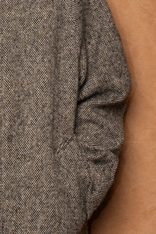 reilstad donegal wool balmacaan raglan coat in charcoal melange