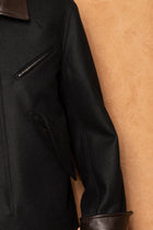 painter jacket in black melton wool