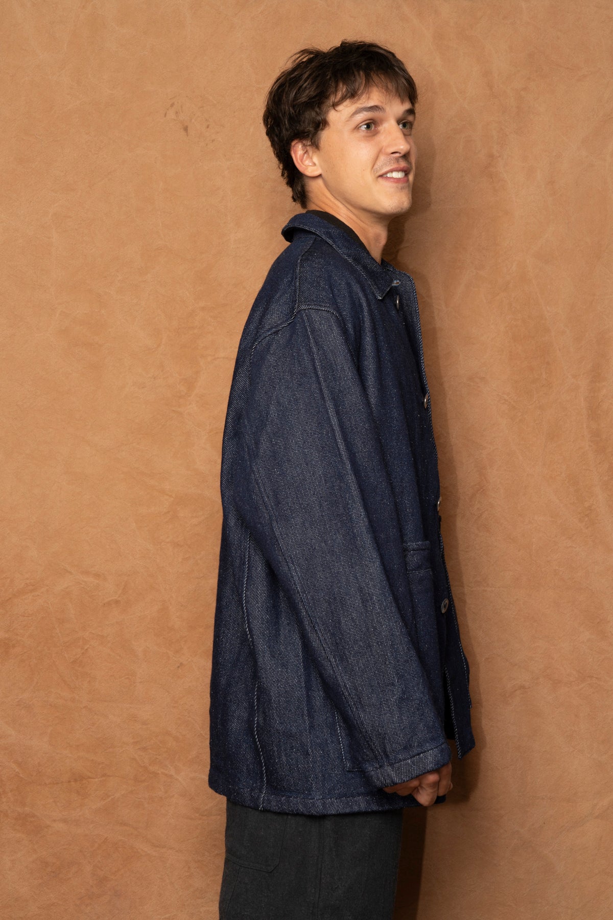 jk-92 in navy cotton silk wool