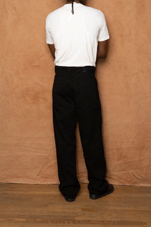 big pants in black cotton twill