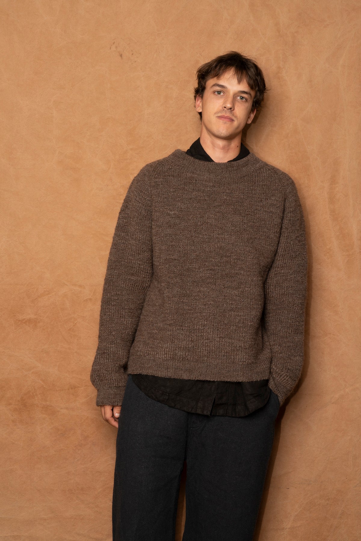kn-35 in brown heather wool