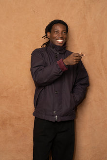 holmen wax raglan insulated jacket in darkest purple