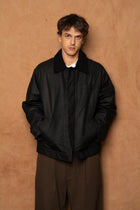 waxed jacket in black cotton