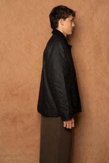 waxed jacket in black cotton
