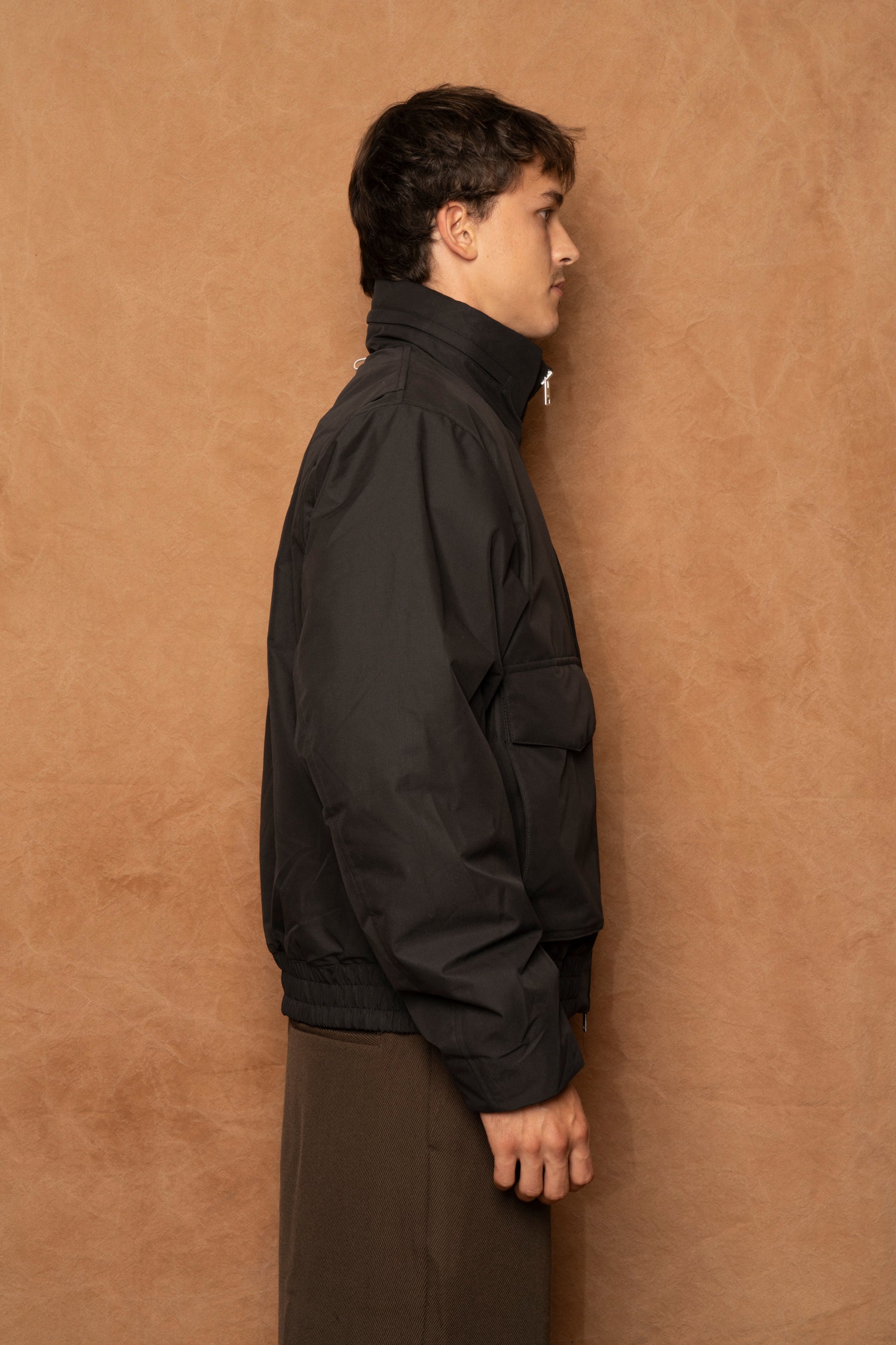 kastup gore-tex windstopper bomber jacket in black