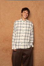 strano shirt in blue/ivory check
