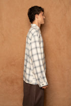 strano shirt in blue/ivory check