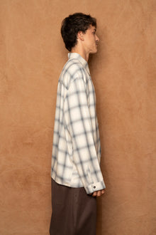 strano shirt in blue/ivory check