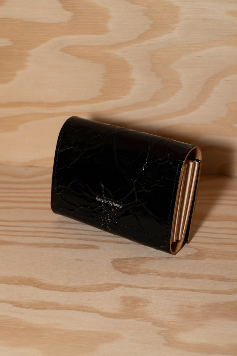 accordion card case in black