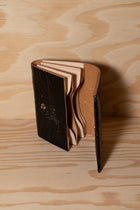 accordion card case in black