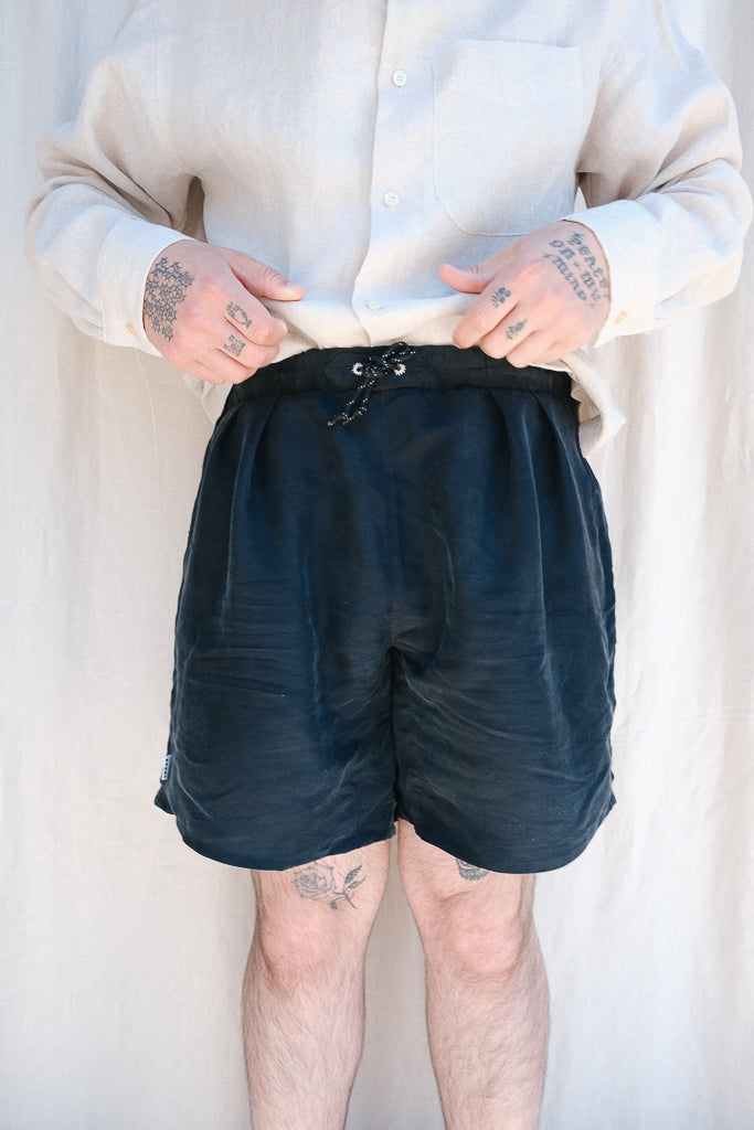 hawk shorts in black silk