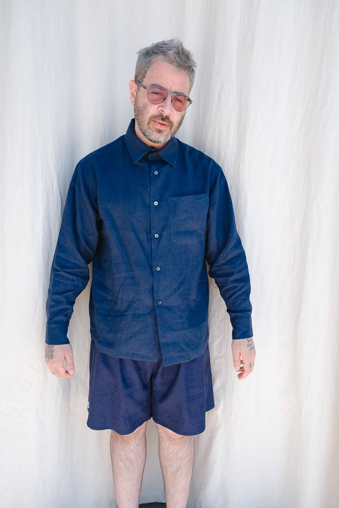 one pocket shirt in blueberry