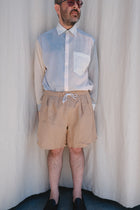 hawk shorts in cotton / linen peach