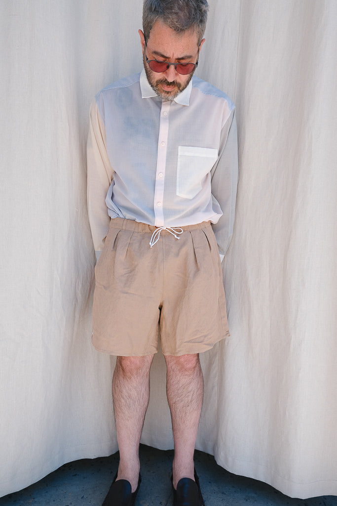 hawk shorts in cotton / linen peach