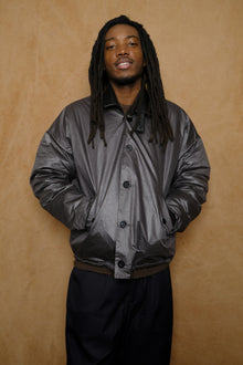 liv collared bomber in grey / black
