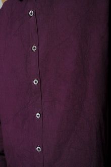 reverse placket shirt in mulberry cotton & washi