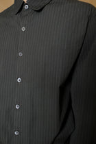 stripe shirt in pebble cotton poplin