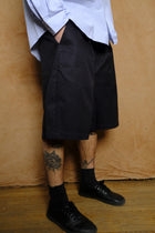 cotton gabardine shorts in navy