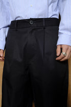 cotton gabardine shorts in navy