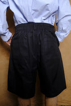 cotton gabardine shorts in navy