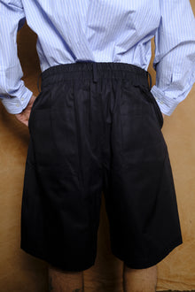 cotton gabardine shorts in navy